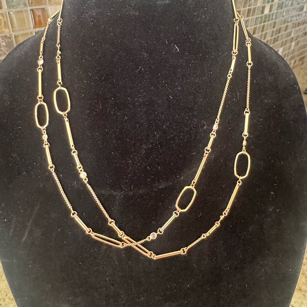 NWT Kendra Scott Rose Gold Double Layer Necklace